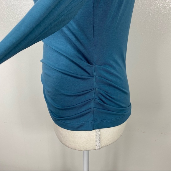 Peruvian Connection scoop neck one side ruched top Sz S - Picture 2 of 6